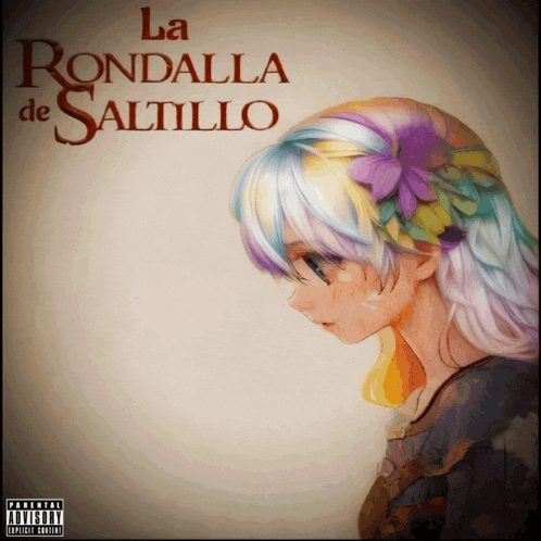 a picture of a girl with a flower in her hair and the words la rondalla de saltillo