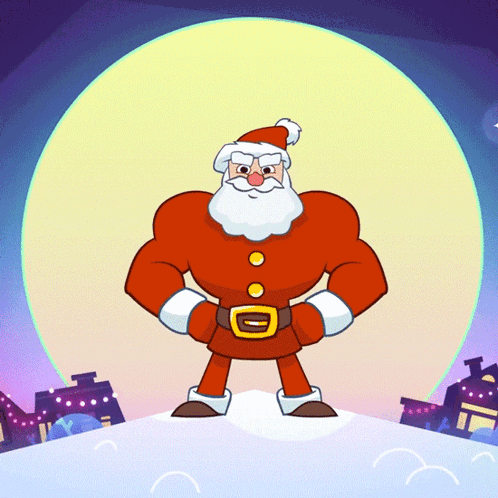 Look At My Muscles Santa Claus GIF
