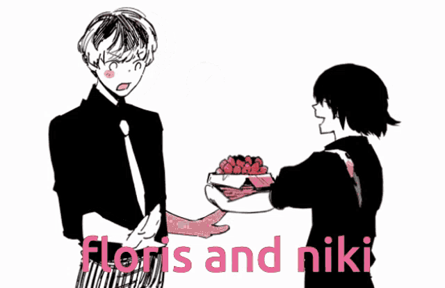 floris and niki is written in pink on a white background