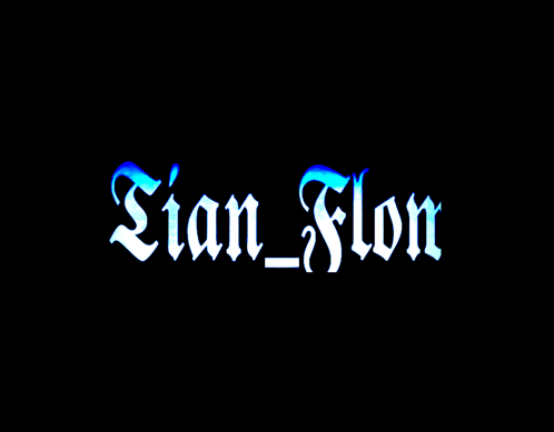 a black background with the word tian flow in blue letters