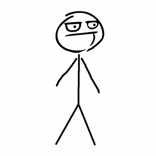 a black and white drawing of a stick figure giving a thumbs up sign