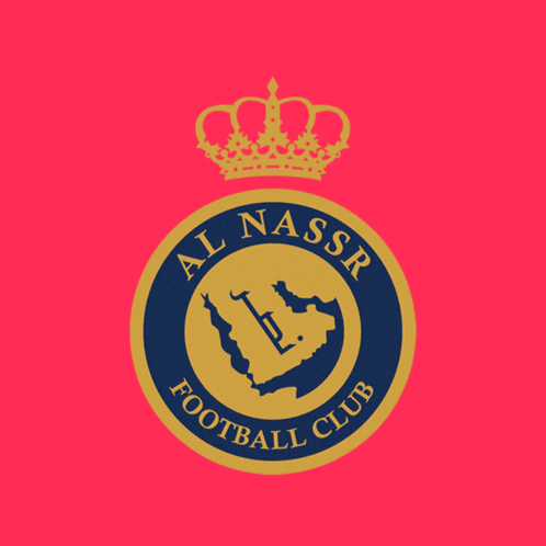 the logo for al nassr football club with a crown on top