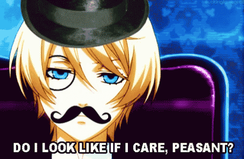a man with a hat and mustache says do i look like if i care