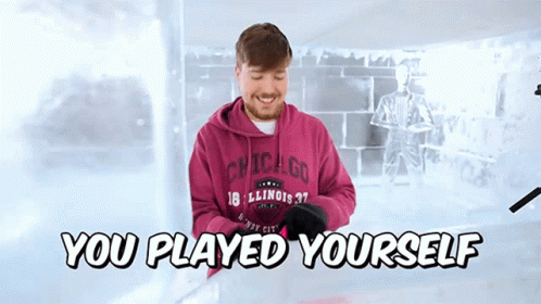 You Played Yourself Mr Beast GIF - You Played Yourself Mr Beast You Hit Yourself GIFs