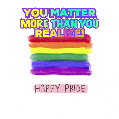a rainbow flag with the words " you matter more than you realize " on it