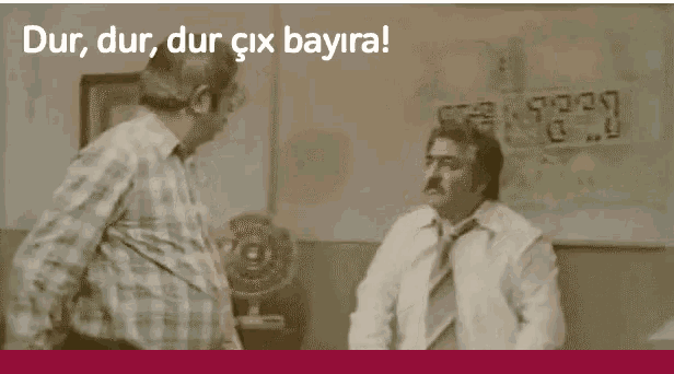 two men are talking in a room with the words dur dur dur cox bayira