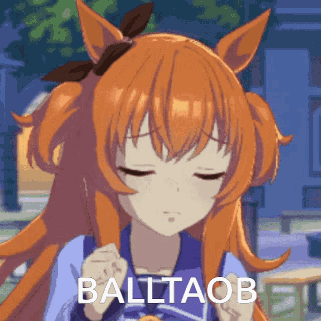 a cartoon girl with orange hair has the word baltaob on the bottom