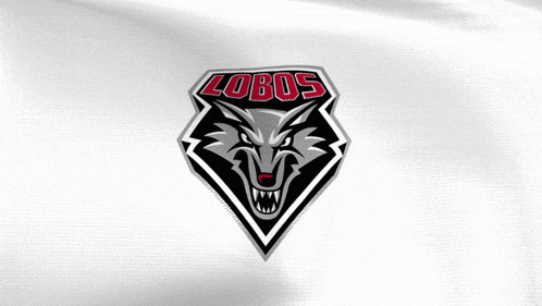 a logo for the lobos with a wolf head on a white background