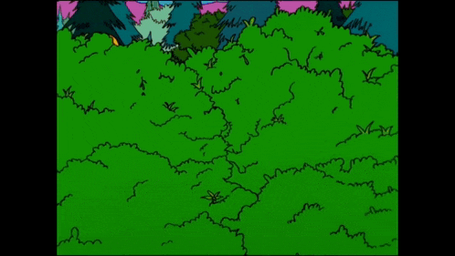 bart simpson and homer simpson are hiding behind bushes