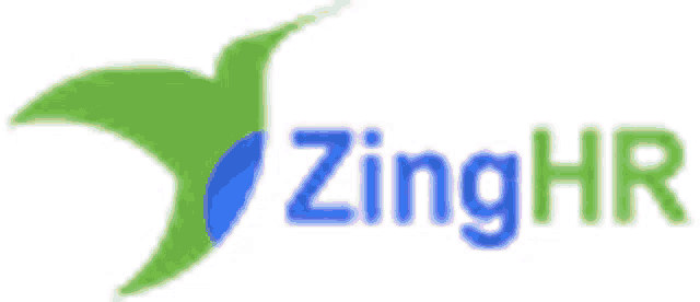 a green and blue logo for a company called zinghr