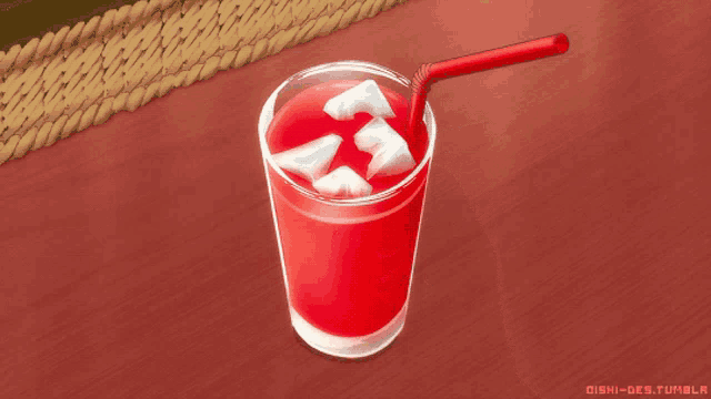 a hand holding a glass of red liquid with a straw