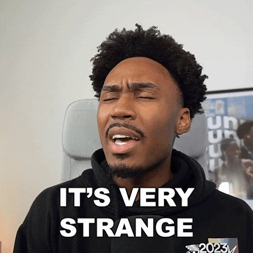 a man says it 's very strange in front of a chair