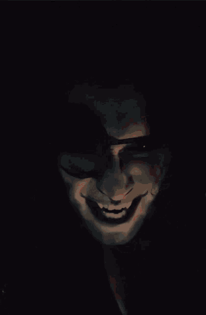 a painting of a man wearing sunglasses and making a silly face