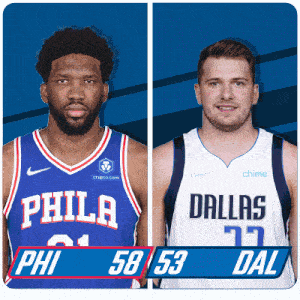 Philadelphia 76ers (58) Vs. Dallas Mavericks (53) Half-time Break GIF - Nba Basketball Nba 2021 GIFs