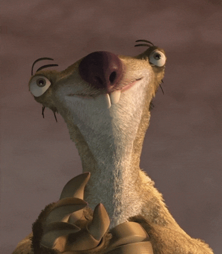a close up of a cartoon character 's face