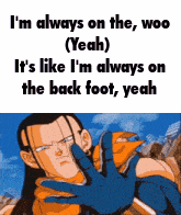 a cartoon character says i 'm always on the woo it 's like i 'm always on the back foot