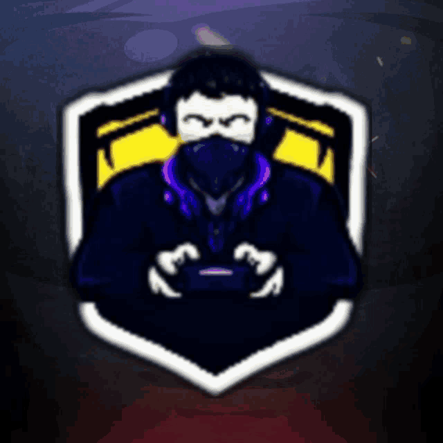 a cartoon of a man wearing headphones and a mask holding a video game controller