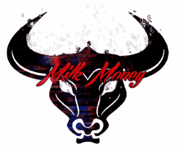 a bull 's head is surrounded by dollar bills and the words milk money