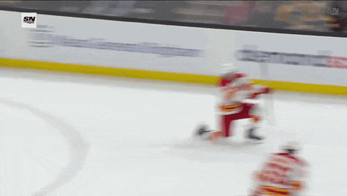 a hockey game is being broadcast on sn