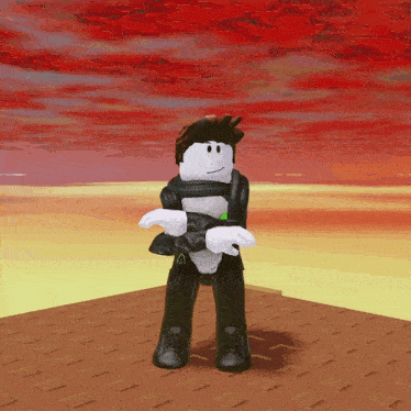a roblox character with the letter a on his shirt