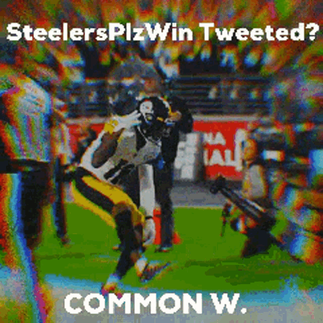a picture of a football player on a field with the caption steelersplzwin tweeted