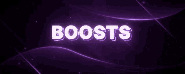 a purple background with the word boosts in white