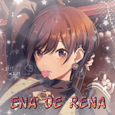 a picture of a girl with the name rena on the bottom right