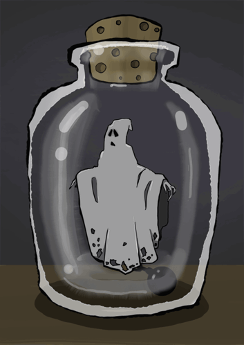 Fantome Dans Un Bocal Ghost In A Jar GIF - Fantome Dans Un Bocal Ghost In A Jar Fantome GIFs