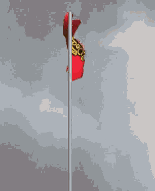 a red flag on a pole that says superman