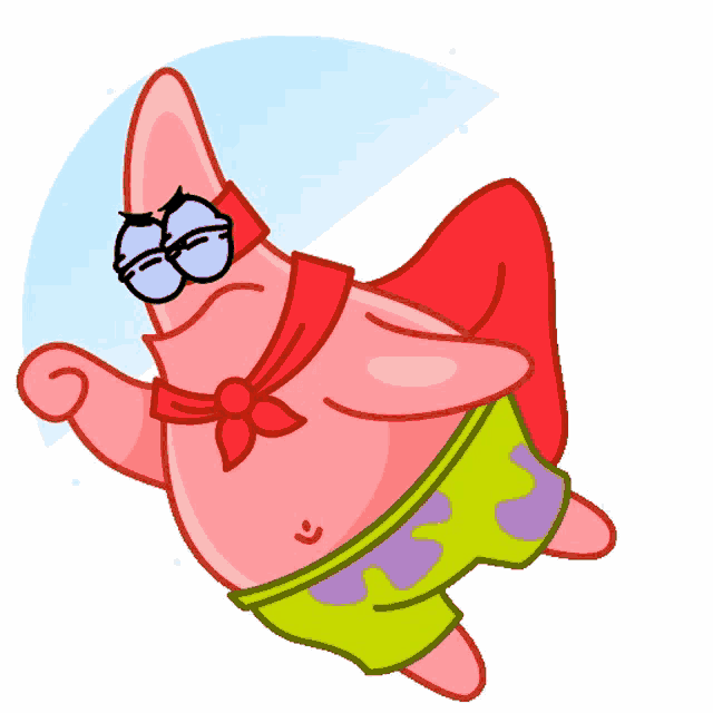 patrick star from spongebob squarepants is wearing a red cape