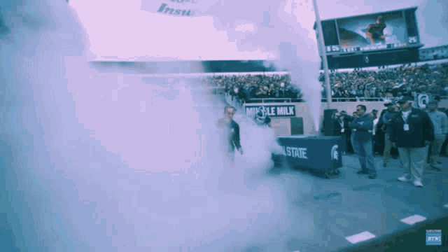 smoke is coming out of a container that says milwaukee state
