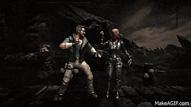 a man with blood coming out of his mouth is holding a grenade in his hand .