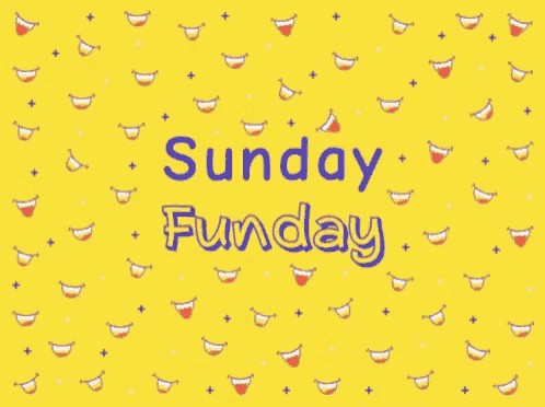 the word sunday is on a yellow background