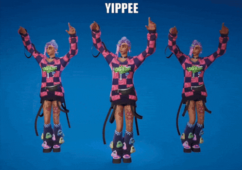 a 3d model of a girl with the name yippee on it