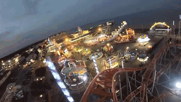 Roller Coaster City Lights GIF - Roller Coaster City Lights Fast GIFs