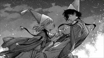 a black and white drawing of two people dancing