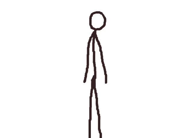 a stick figure with a circle around his head