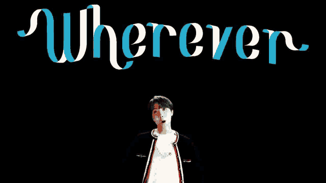a man is standing in front of a sign that says wherever my way