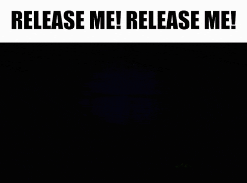 a close up of a person 's face with the words " release me " above it