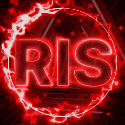 the word ris is glowing brightly in a circle