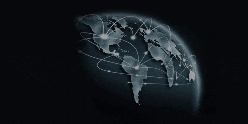 a computer generated image of a globe with lines connected to it