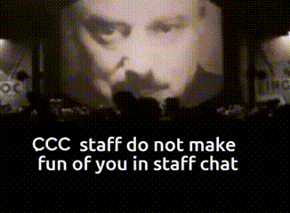 ccc staff do not make fun of you in staff chat with a man in the background