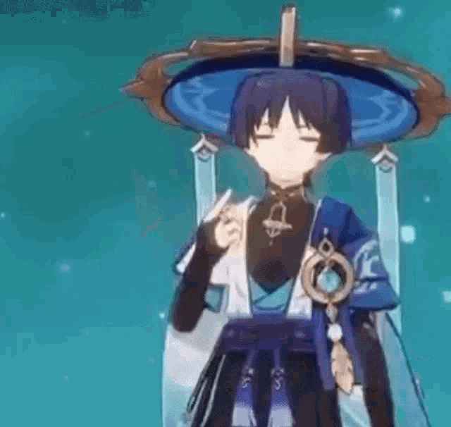 a boy in a blue hat is sitting on a chair .