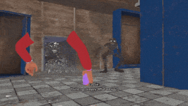 a video game character says i 'm gregory while standing in a room