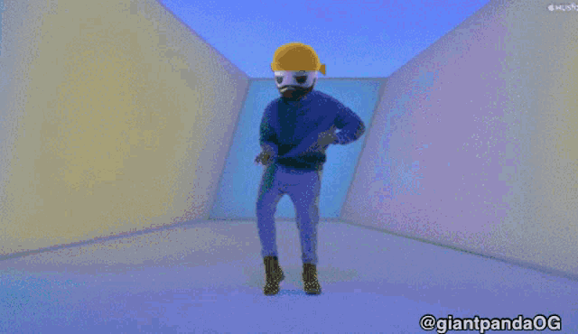 an animated image of a man dancing with the hashtag @giantpandaog