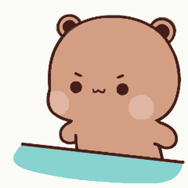 a cartoon bear with chinese writing on the bottom