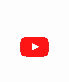 a red youtube logo with a white play button on a white background