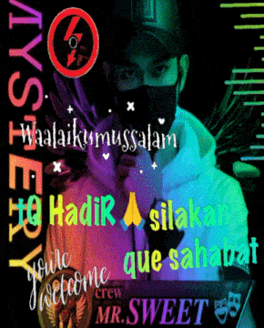 a poster with a man wearing a mask and the name mr. sweet on it