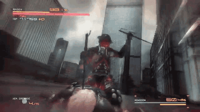 a video game is being played and the player 's score is 99