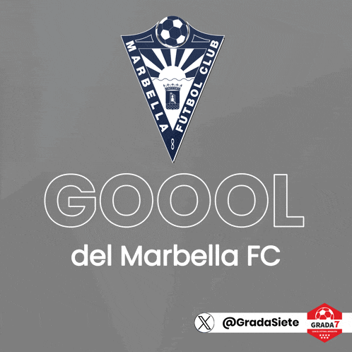 a logo for del marbella fc is displayed on a grey background